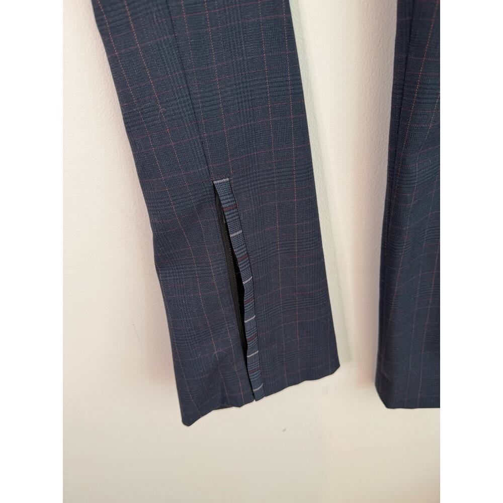 rag & bone James Plaid Wool-Blend Trousers Women’s Size 8 Navy Buckle Back - Picture 9 of 13